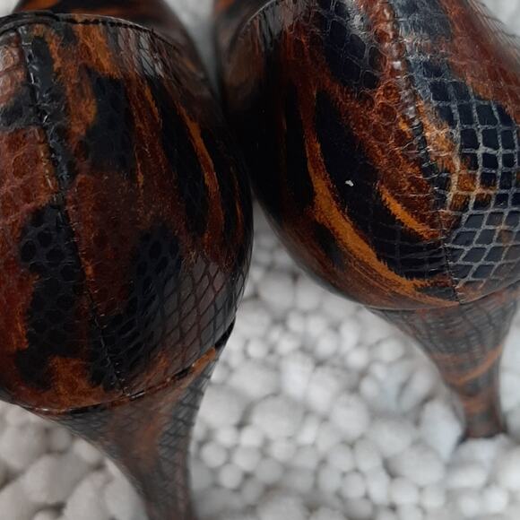 Michael Kors Flora Snake Open Toe Heels Sz 7.5 - Picture 7 of 11